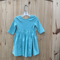 GIRLS MILA & ROSE LS DRESS TEAL 3T NWT