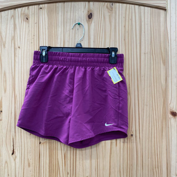 GIRLS NIKE SHORTS PURPLE/WHITE L 10/12 NWT