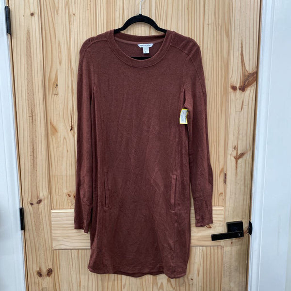 WOMENS ATHLETA BROWN LS DRESS M