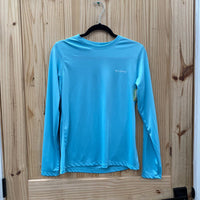 WOMENS COLUMBIA SKY BLUE LS SHIRT M