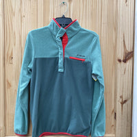 WOMENS COLUMBIA PULLOVER TEAL/CORAL/DK GREEN S