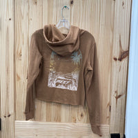 WOMENS REEF RUST CROP TOP HOODIE XS