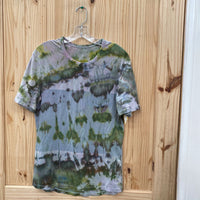 WOMENS LULULEMON TYE DYE SHIRT GREEN/GREY/PURPLE M/L