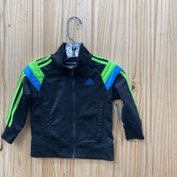 BOYS ADIDAS JACKET BLK/GREEN/SKY BLUE 12M