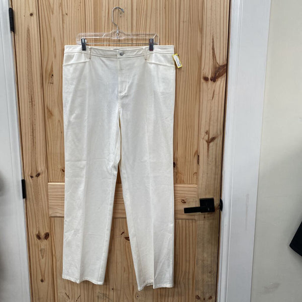 WOMENS ELLEN TRACY IVORY CASUAL PANTS 16 NWT