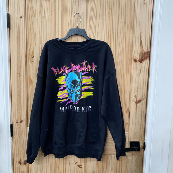 WOMENS BLACK PANTHER WARRIOR KING SWEATSHIRT 2XL NWT