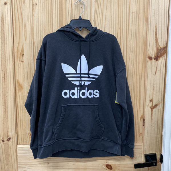 WOMENS ADIDAS BLK/WHITE HOODIE S