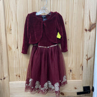 GIRLS LILT MAROON/GOLD DRESS W/SHELL 6X