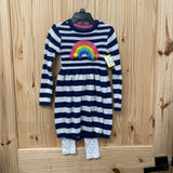 GIRLS CYNTHIA ROWLEY 2PC SET NAVY BLUE/WHITE STRIPE W/RAINBOW S 5/6