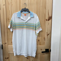 MENS PUMA POLO SHIRT ORANGE/LIME/BLUE XL