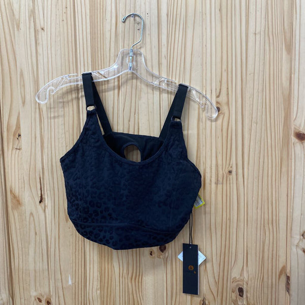 WOMENS MONO B BLK LEOPARD BRA XL NWT