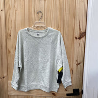 WOMENS MONO B LT GREEN SWEATSHIRT W/BLK SPECKS 1XL NWT