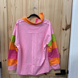 WOMENS BIBI LS SHIRT PINK/LIME/ORANGE L NWT