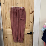 WOMENS EASEL RED RUST PANTS L NWT