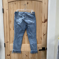 WOMENS DEAR JOHN DENIM DIST. JEANS W/FRINGE 31