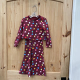 GIRLS SHEIN 2PC SET MAROON W/MULTI COLOR HEARTS 5