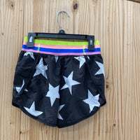 GIRLS DSG BLK SHORTS W/WHITE STARS M 10/12