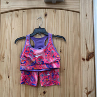 GIRLS NIKE PRO 2PC SET PINK/LILAC/ORANGE/BLUE L 10