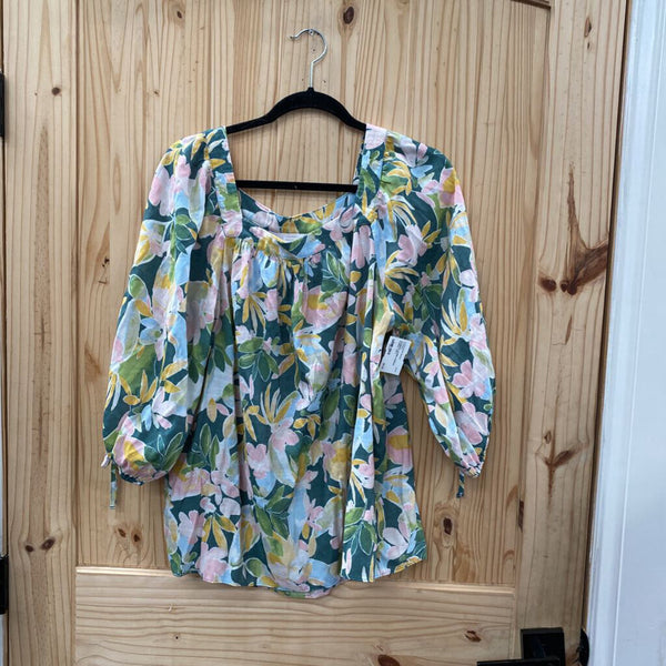 WOMENS LAUREN CONRAD FLORAL TOP L