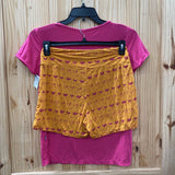 WOMENS KICKEE 2PC PAJAMA SET PINK/ORANGE W/BIRDS L