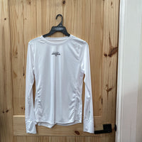 WOMENS UNDER ARMOUR LS WHITE/BLK SHIRT L NWT
