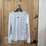 WOMENS UNDER ARMOUR LS WHITE/BLK SHIRT L NWT