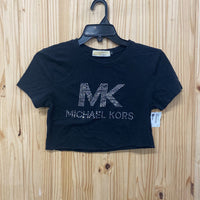 WOMENS MICHAEL KORS CROP TOP BLK/SILVER L