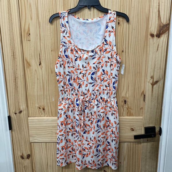 WOMENS SHEIN WHITE/ORANGE SL DRESS L