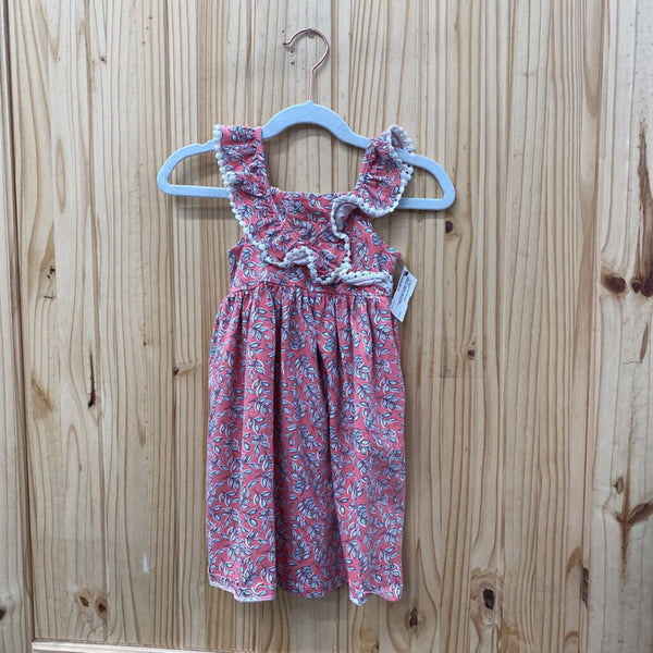GIRLS TOMMY BAHAMA DRESS PINK W/PLANTS 3T