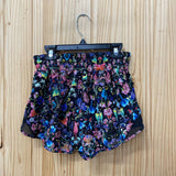 WOMENS LULULEMON BLK FLORAL SHORTS 4