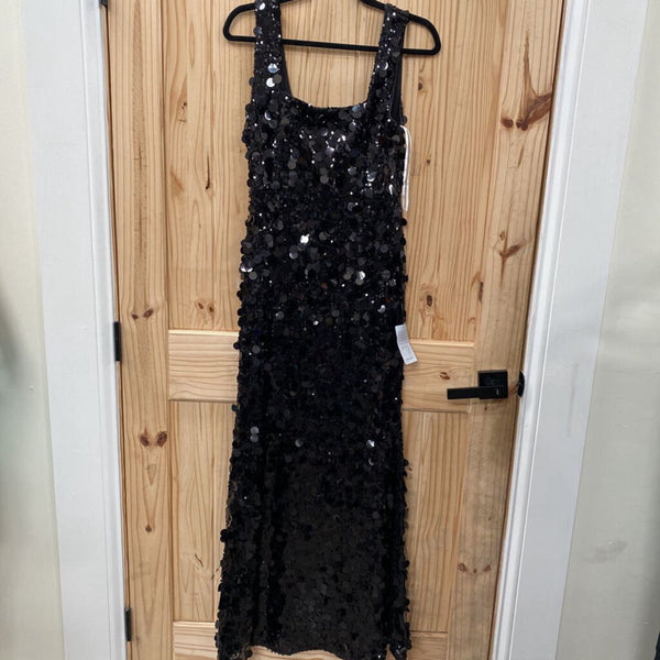 WOMENS LULUS BLACK SL SEQUIN FORMAL DRESS M NWT