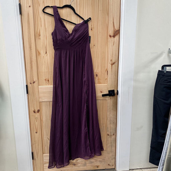 WOMENS LULUS PLUM ONE SHOULDER FORMAL DRESS L NWT