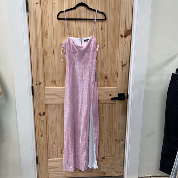 WOMENS LULUS PINK SPARKLY DRESS M NWT