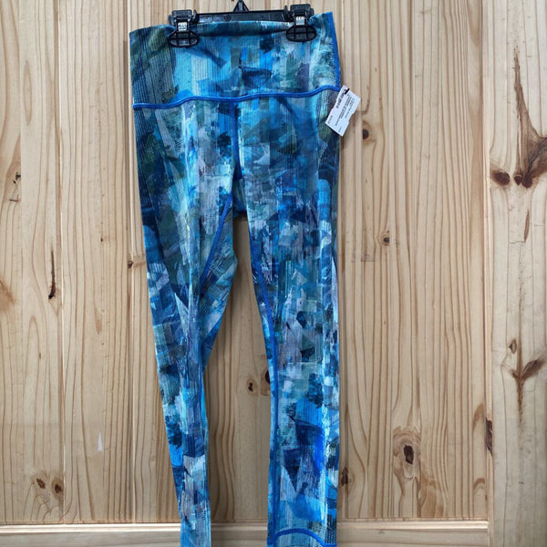 WOMENS LULULEMON LEGGINGS BLUE/GREEN/WHITE 4