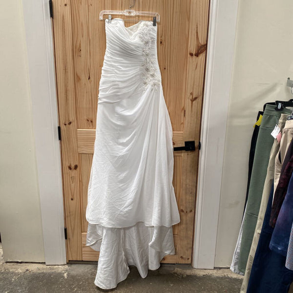 WOMENS DAVIDS BRIDAL WHITE FORMAL DRESS 4