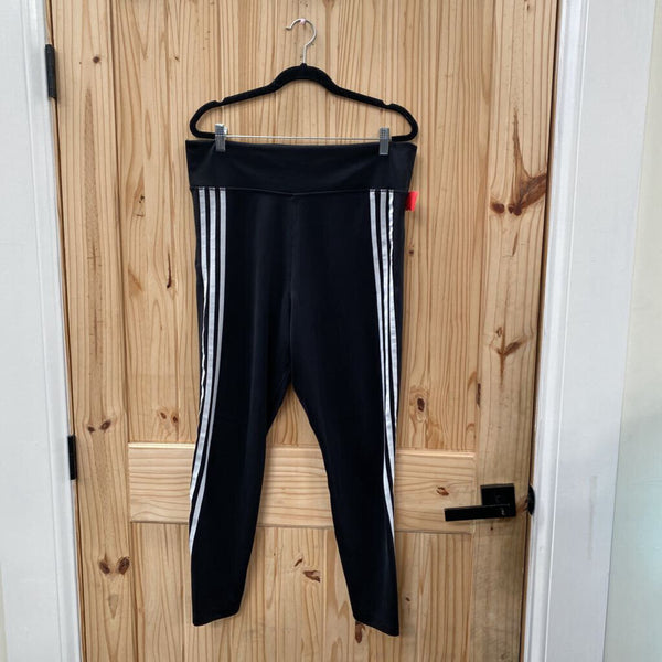 WOMENS ADIDAS BLK/WHITE PANTS XL