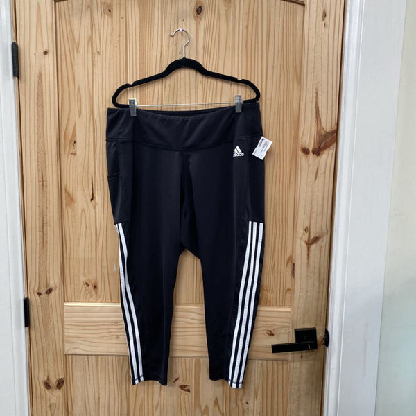 WOMENS ADIDAS PANTS BLK/WHITE 3X