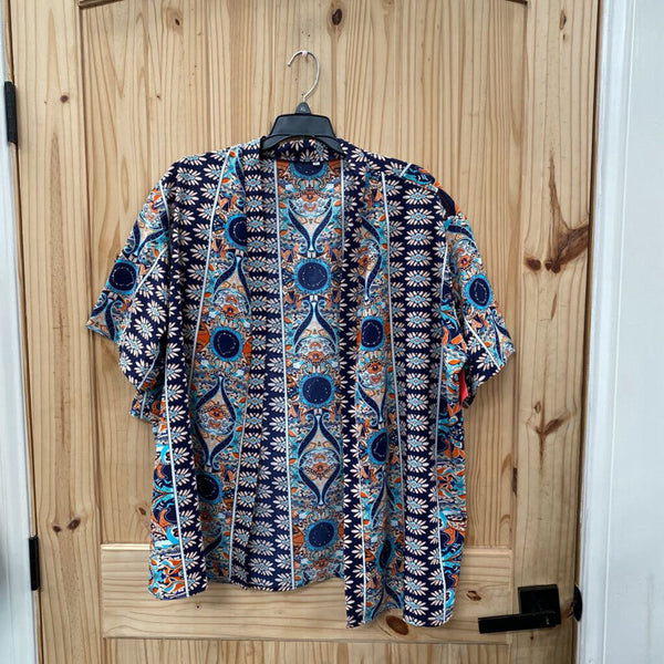 WOMENS 2PC SET ORANGE/WHITE/NAVY BLUE XL