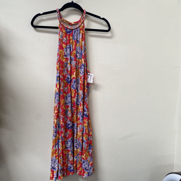 WOMENS AMERICAN EAGLE SL DRESS RED FLORAL XL