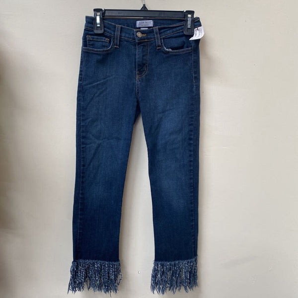 WOMENS JUDY BLUE DK DENIM JEANS W/FRINGE 3