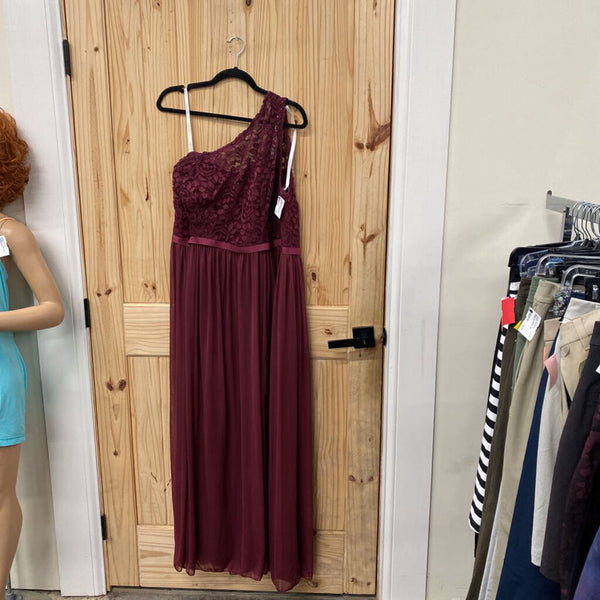 WOMENS DAVID'S DK WINE ONE SHOULDER FORMAL 20 NWT