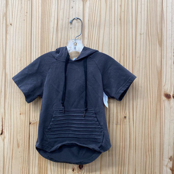 BOYS POSH KIDDOS CHARCOAL GREY HOODED SHIRT 3T