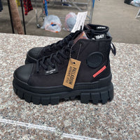 WOMENS PALLADIUM REVOLT HI TX BLACK BOOTS 6.5