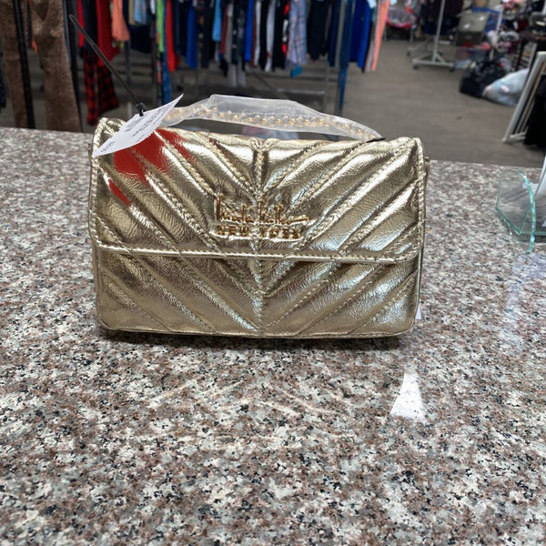 NICOLE MILLER GOLD METALLIC SMALL PURSE