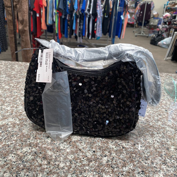 NICOLE MILLER BLACK SEQUIN PURSE