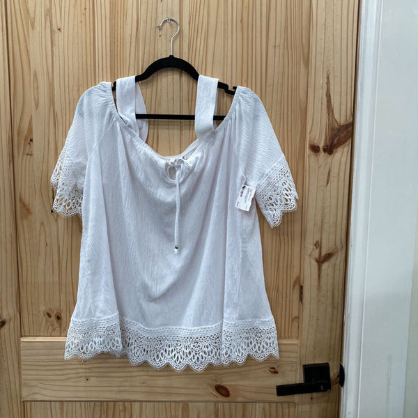 WOMENS CATO CASUAL WHITE TOP 18/20W