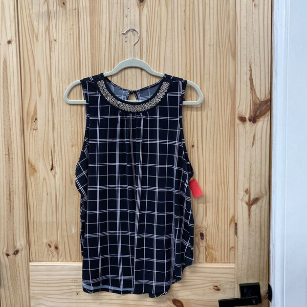 WOMENS BLK.WHITE SL TOP XL
