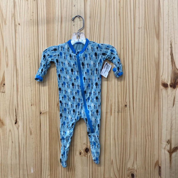 BOYS KICKEE PANTS SLEEPER TEAL W/GARDEN TOOLS 0/3M