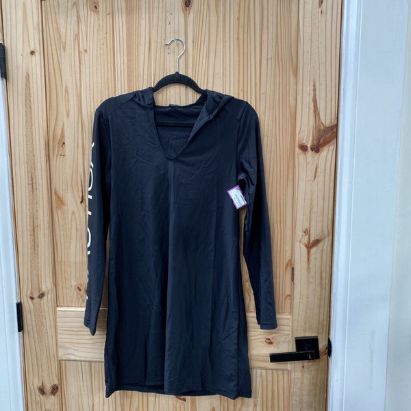 WOMENS NAUTICA LS BLACK HOODED DRESS L
