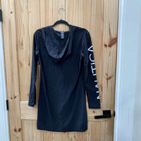 WOMENS NAUTICA LS BLACK HOODED DRESS L